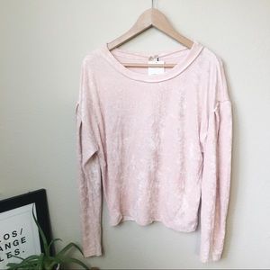 Free People Milan Velvet Pink Layering Top